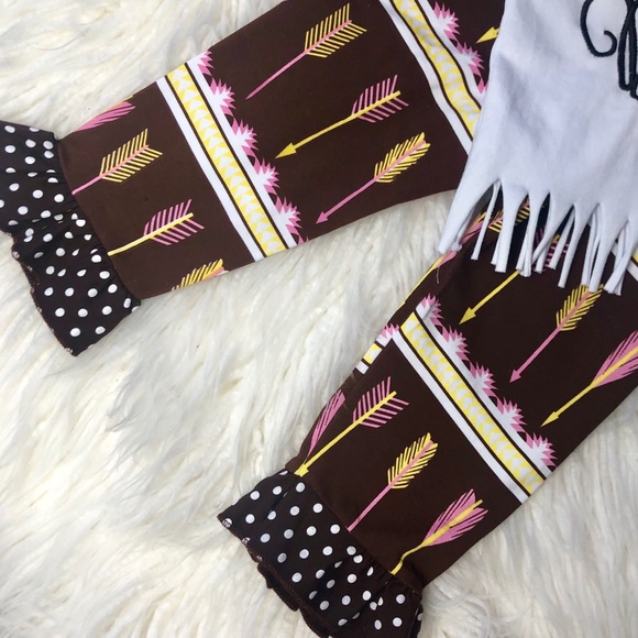 BoHo Arrows Fringe 3pc Boutique Top, Pant,BOW - Picture 7 of 8